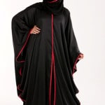 abaya with red embroidary
