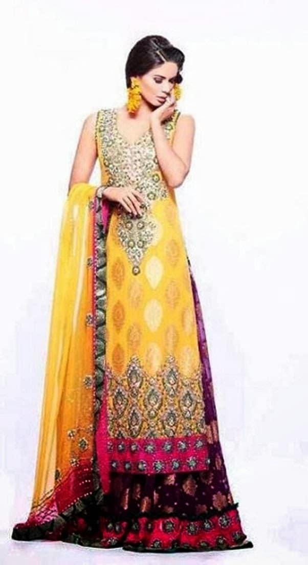 best mehndi mayon function dresses colllection for brides