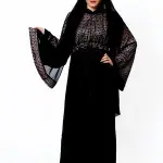 black shaded and net like abaya