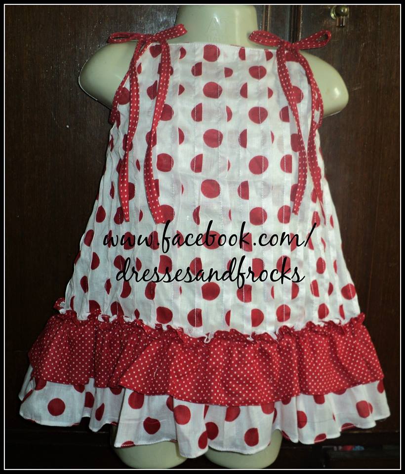 red and white butterfly cotton frcok for baby