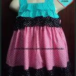 two colors frock for kids cotton